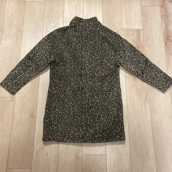 Old Navy Long-Line Cardigan Coat, Leopard, sz XS - Picture 3 of 13